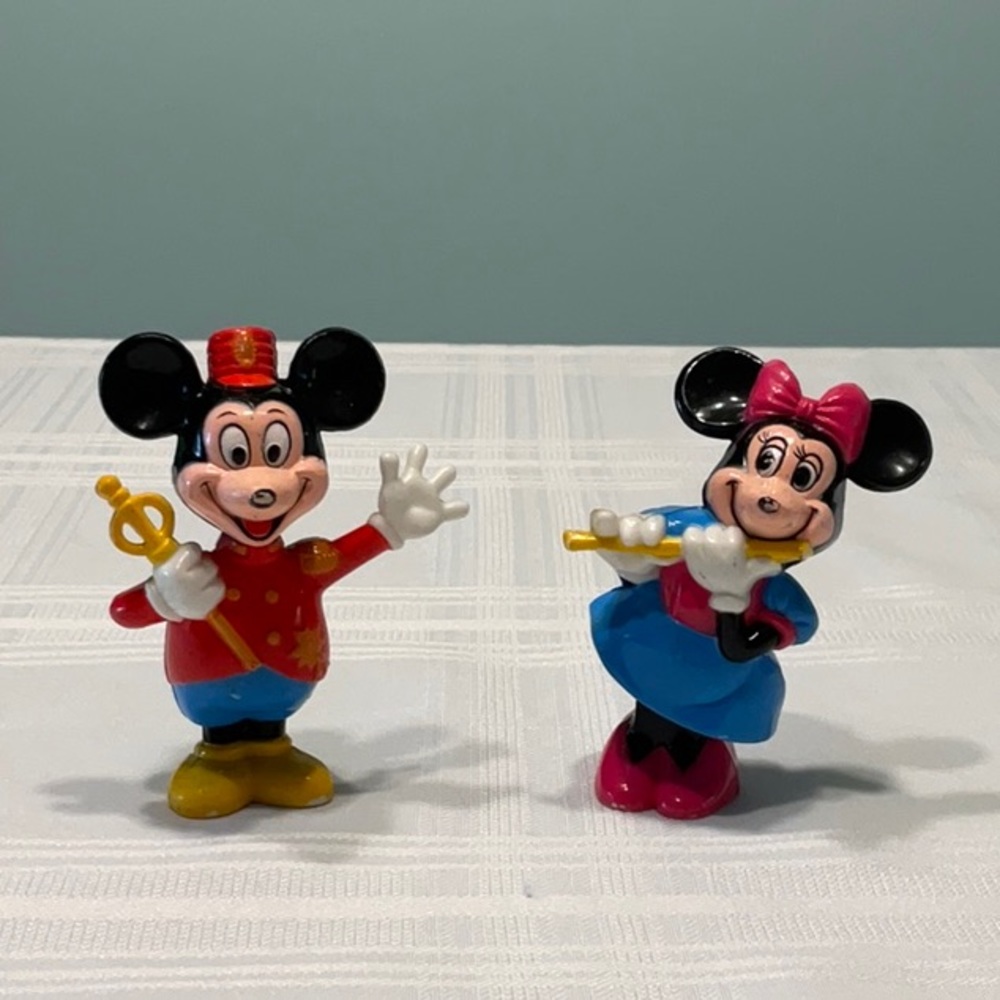 Walt Disney Mickey & Minnie Marching Band Vintage Plastic Figurines 1960